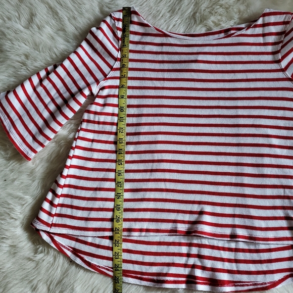 Free People Top Cannes Tee Red White Stripe Size S NWT - Picture 14 of 15